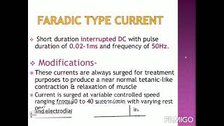 Interrupted Direct current vs Faradic type current [upl. by Vince]