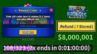 NOVO CÓDIGO DE 1 HORAS EXP  25 CÓDIGOS DE 2X XP BELI E RESET NO BLOX FRUITS 2024  blox fruit codes [upl. by Perlie]