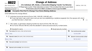 IRS Form 8822 walkthrough Change of Address [upl. by Jovitah616]