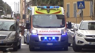 SCORTA Ambulanza 1137 PA Croce Oro Imperia Alfa Romeo Nuova Giulia Polizia di Stato in sirena [upl. by Baptist]