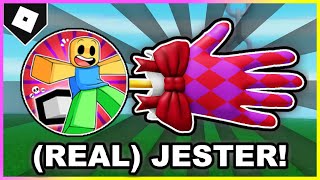 How to ACTUALLY get Jester Glove  quotNow You See Mequot BADGE in SLAP BATTLES ROBLOX [upl. by Yr]