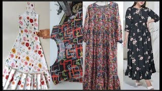 long frill frock cutting and stitching how to stitch long frock [upl. by Squires]