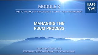 Module 3  Managing the PSCM Process [upl. by Kassandra222]