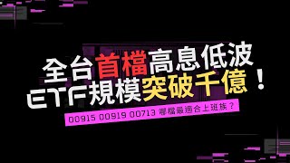 號外00919、00713、00915哪檔最適合上班族？全台首檔高息低波ETF規模突破千億！玉君財商FQ [upl. by Anerrol572]