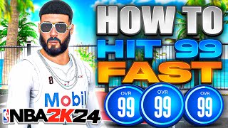 FASTEST 99 OVERALL METHOD IN NBA 2K24 HOW TO GET 99 OVERALL FAST IN NBA 2K24 150k PER GAME [upl. by Aivax539]