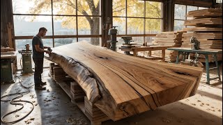 A Young Woodworker’s Journey Crafting a Colossal Bed from Natural Oak with Intricate Details –Part1 [upl. by Asiela]