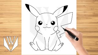 Wie zeichnet man Pikachu Pokémon Schritt für Schritt einfach für Kinder Drawing Tutorial Trick [upl. by Bixler]