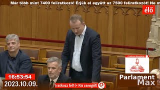 🔴 Azonnali kérdések órája ÉLŐ 20231009  ParlamentMax támogatója Hangosjoghu [upl. by Alessandro]