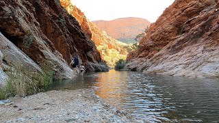 Larapinta Trail Hugh Gorge River Crossing After 40mm of Rain [upl. by Gnus]