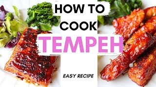 HOW TO COOK TEMPEH  Easy bbq tempeh  baked and stove top  Easy high protein vegan recipe [upl. by Der]