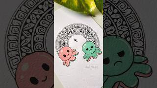 Mandala therapy 🐙😊🙁 art shorts shortsfeed cute mandala drawing painting [upl. by Nailil]