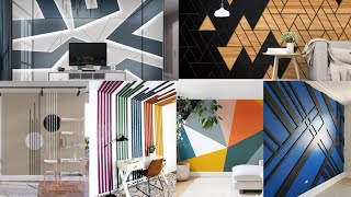 Geometric Wall Painting Design  Accent Wall  Wall Decorating ideas [upl. by Demott504]