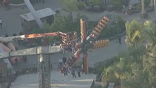 Multiple riders stuck for over an hour on ride at Knotts Berry Farm [upl. by Ellennaj]