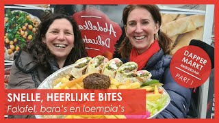 DAPPERMARKT AMSTERDAM  heerlijke Syrische falafel Surinaamse bara en roti SUBTITLES AVAILABLE [upl. by Devol]