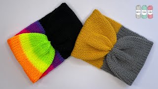 Easy Cinched Headband  No Waste Yarn Needed  Circular Knitting Machine Tutorial [upl. by Swan]