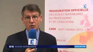 Vincent Peillon lance les écoles supérieures du professorat et de léducation à Caen [upl. by Namyac594]