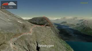 Besseggen ∆ hiking trails ∆ 3dtrailcomnorway [upl. by Ahsied501]