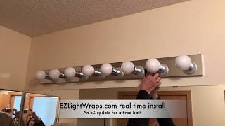 EzLightWraps Jute Shade install to cover and upgrade bath vanity lighting [upl. by Scholz]