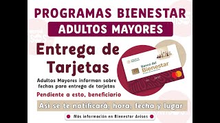 Entrega de Tarjetas Bienestar para adultos mayores  Así se te notificará fecha hora y lugar [upl. by Noizneb]