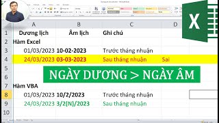 Cách đổi ngày dương lịch sang âm lịch trong Excel không bị sai tháng nhuận [upl. by Ennovyhc]