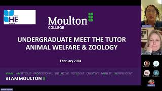 Higher Education Online Information Event Animal Welfare  Meet The Tutor Event  Moulton College [upl. by Crysta]