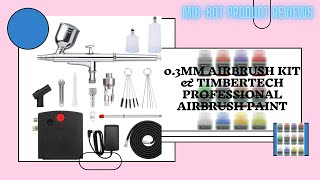 03mm Airbrush kit TIMBERTECH Professional Airbrush Paint and more unboxing setup and demo [upl. by Aronow]