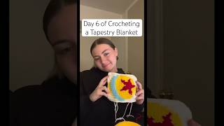 Day 6 of Crocheting a Tapestry Blanket crochet yarn content fabricart jessicrochetstudio [upl. by Enehpets233]