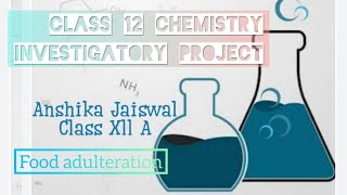 Class 12 Chemistry Investigatory project  Food adulteration with pdf drive link [upl. by Nomrej]