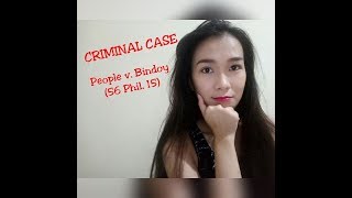 Criminal Case People v Bindoy 56 Phil 15 [upl. by Criswell]