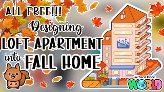 ALL FREE ✨ LOFT APARTMENT INTO FALL DESIGN 🍁🍂  Toca Boca [upl. by Beaudoin]