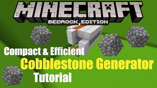 Super Efficient and Compact Cobblestone Generator Minecraft Bedrock 116 Tutorial [upl. by Duong]