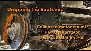 Removing the subframe amp steering rack to access my AC compressor amp motor mounts  SL55 build pt 13 [upl. by Dlaniger]