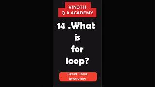 Java Interview Question and Answer 14 What is for loop statement in Java [upl. by Tnomad876]