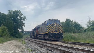 CN M3826105 w CN ES44ACs ’s 2769 and 3851  Van Horn Rd in Trenton MI 7524 [upl. by Anihsit452]