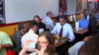 Raw Video Obama Medvedev Stop for Burgers [upl. by Viens906]