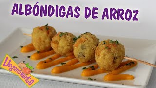 ALBÓNDIGAS DE ARROZ Recetas Veganas  Veganamente [upl. by Ihdin674]