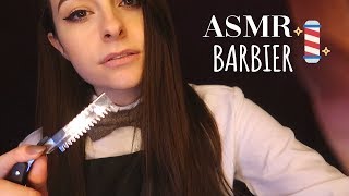 ASMR FRANCAIS ⚪️ RP BARBIER 💈 coiffure rasage massage [upl. by Neemsaj]