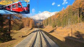 ★ 4K 🇨🇭 Pontresina  ScuolTarasp late autumn cab ride Switzerland 112020 [upl. by Panta]