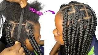 Easy Knotless Box Braid Technique In 2 hours No Feedin method❌ [upl. by Yleoj]