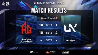 CFS24 GF  CHENGDU ALL GAMERS vs unKnights  Group Stage  Tagalog Cast 🇵🇭 [upl. by Notsek]