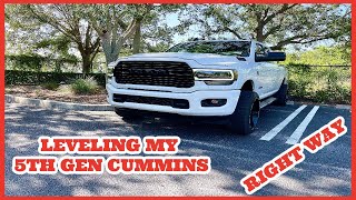 5TH GEN CUMMINS LEVELING KIT INSTALLTHE RIGHT WAY  BILSTEIN B8 5162 23quot FRONT LIFT [upl. by Idisahc422]