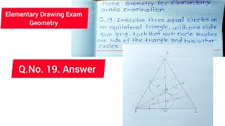 Elementary Drawing Exam Geometry question No19  Answer in English  Ashwin3darts [upl. by Eve]