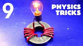 9 Awesome Physics Tricks  Easy Science Experiments At Home [upl. by Suolevram375]