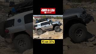 Toyota FJ cruiser on 37s Offroad climbing rock [upl. by Kamilah885]