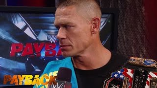 WWE Network US Champion John Cena issues an open challenge for Raw WWE Payback 2015 [upl. by Otto]