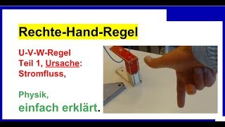 RechteHandRegel bzw uvwRegel in natura Teil 1 Stromfluss Physik [upl. by Fogg546]