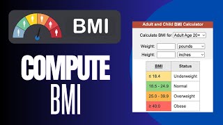 How To Compute BMI [upl. by Bilski]