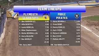 Plymouth Gladiators vs Poole Pirates  Jubilee League South  19072022  Gladiators TV [upl. by Bartholomeo]