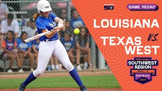 Game Highlights Texas West vs Louisiana  Little League Softball Southwest Region Tournament [upl. by Olsen]