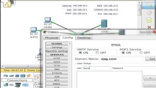 How to configure HTTP  DHCP  SMTP  FTP  DNS servers in cisco packet tracer [upl. by Athiste]